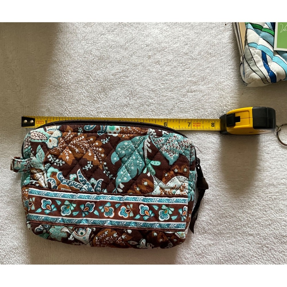 Lot 2 Vera Bradley Cosmetic Bag & Coin Purse "Retired"2006 Java Blue, Medit.Blue - Picture 3 of 12